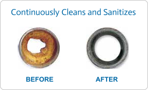 Continuously cleans and sanitizes water